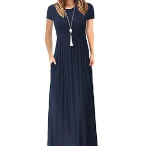 Short sleeve pocket maxi dress